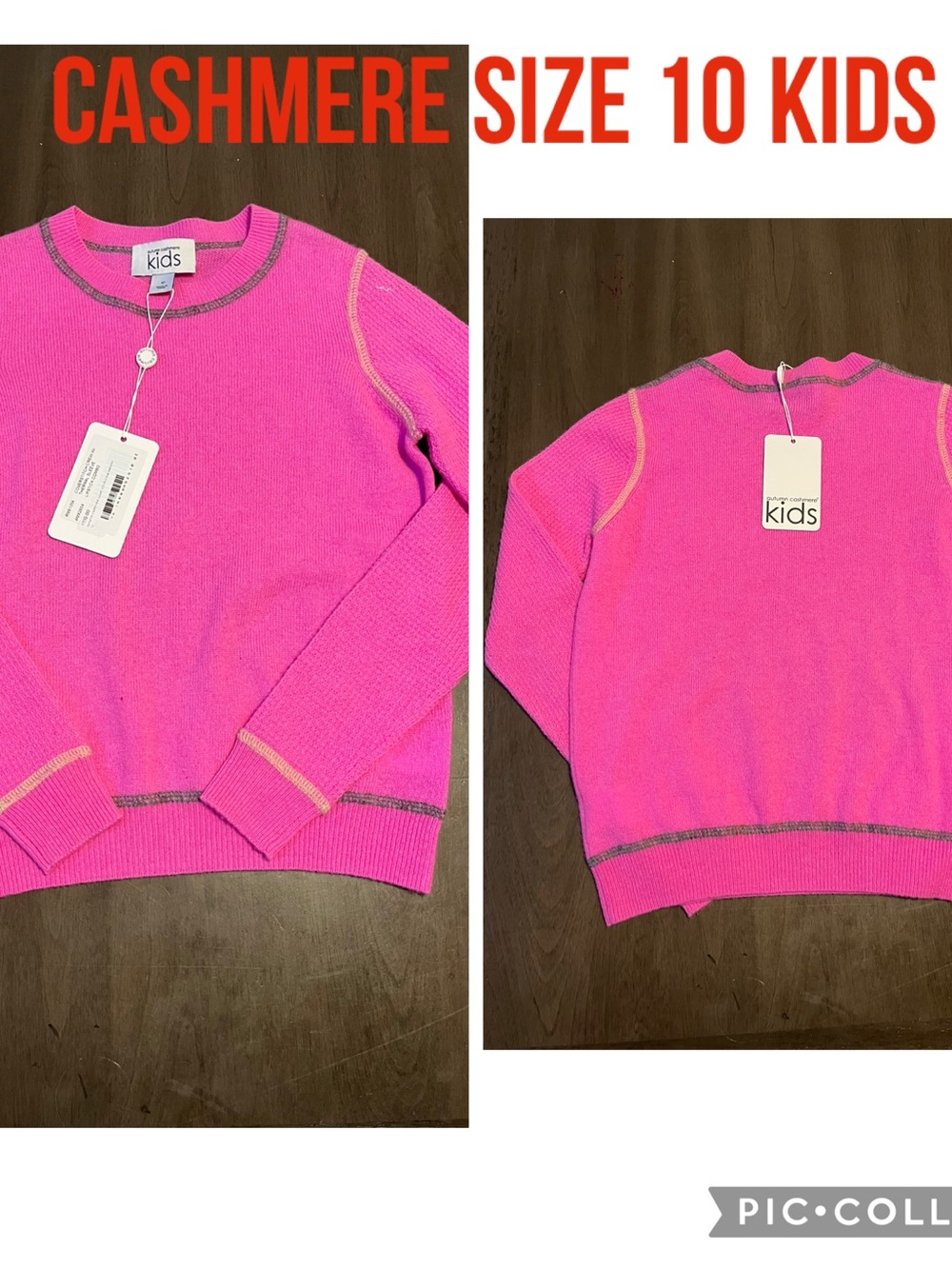 Autumn Cashmere Kids Bright Pink Cashmere Crewneck Sweater